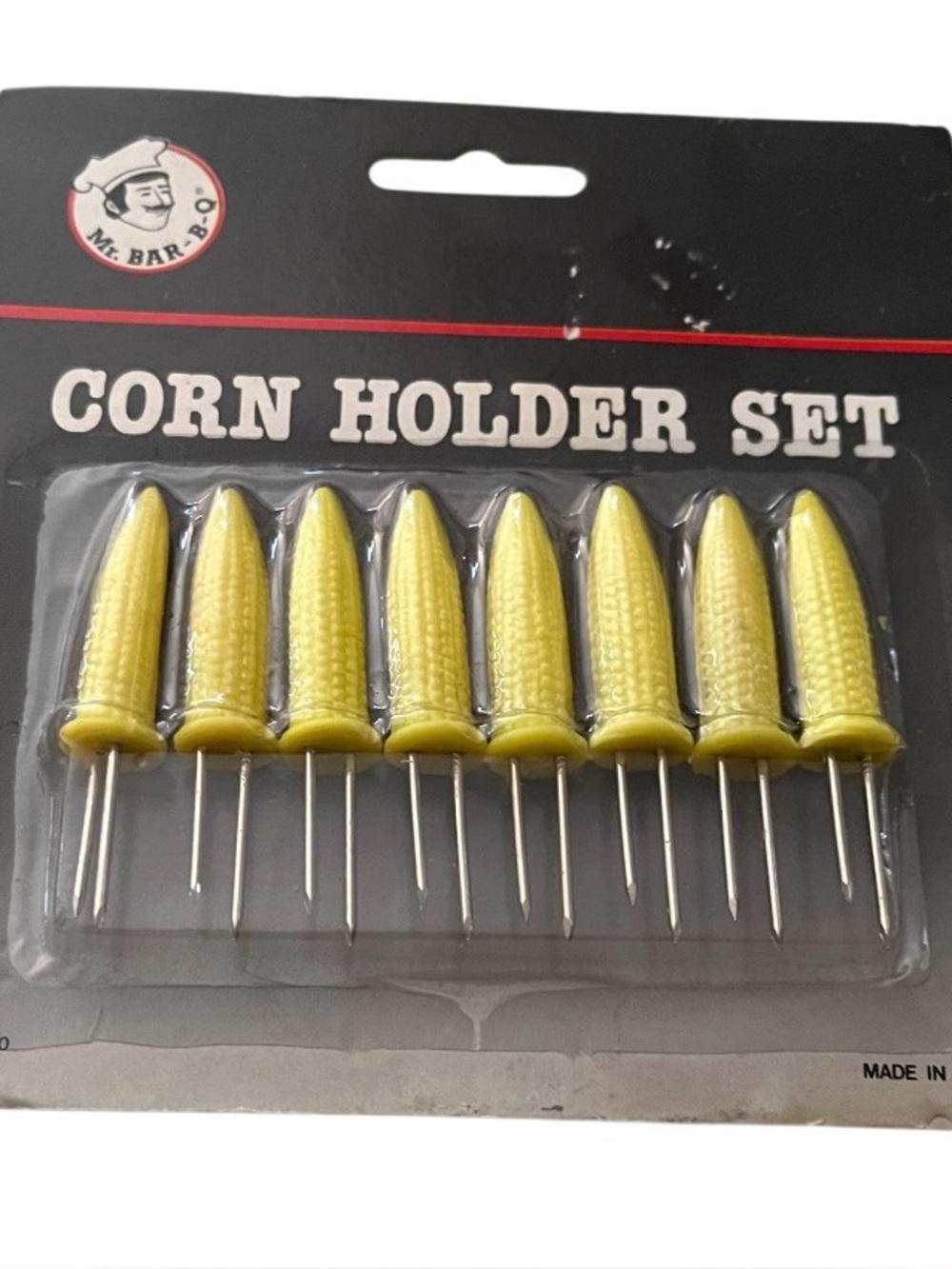 Vintage Yellow Corn Holder Set 8